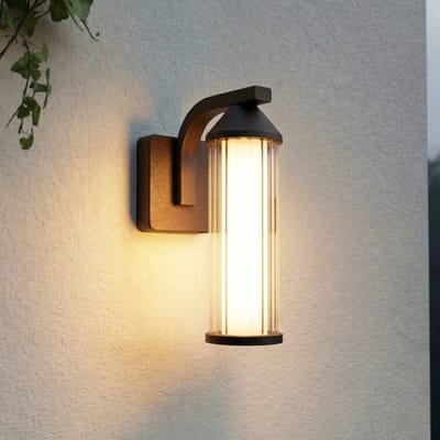 Lindby LED buiten wandlamp Neravio, roest, hoogte 26 cm, IP54