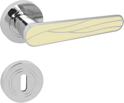 Domino® Deurkrukgarnituur SNAP R M6 WHITE - Wit - BB- gladde sleutel met Ronde Rozette - Deurbeslag van aluminium - Deurklink voor kamerdeur, kantoordeur, kelderdeur en binnendeur