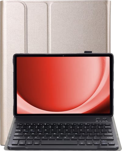 Hoes - Geschikt voor Samsung Galaxy Tab A9 - Keyboard Book Cover - Toetsenbord Case - Hoesje - Goud