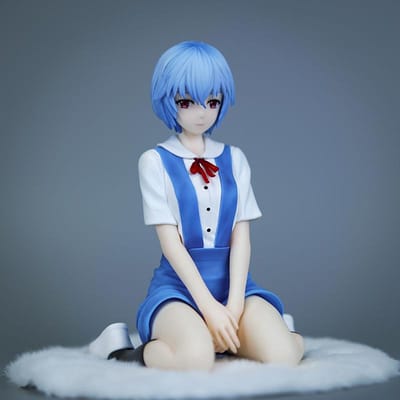14cm Gk Ayanami Rei Anime Beeldjes Zittende Houding Schooluniform Model Modieuze Speeltjes Mooie Meisjes Sieraden Pvc Beeld Geschenken gray