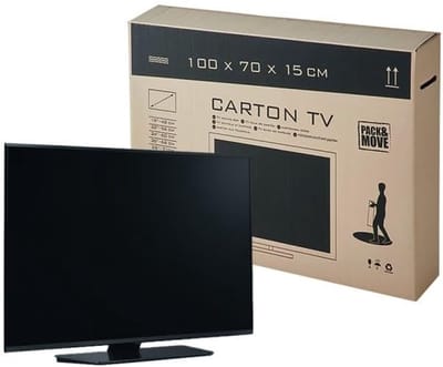 Stevige Verhuisdoos voor Televisie - Bescherming Flatscreen - 100x15x70 cm - Versterkt Karton