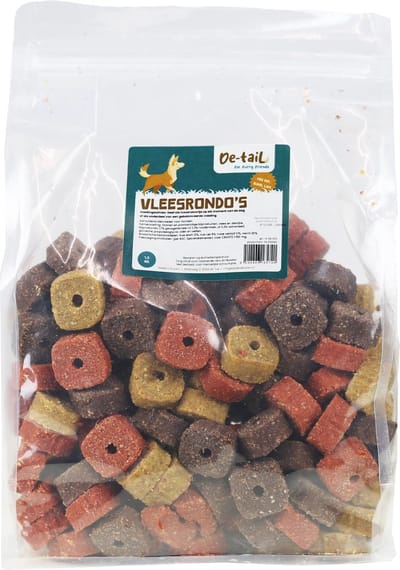 De-Tail Beloningssnoepjes vleesrondo's mix kip/rund/lam 1.5 kg