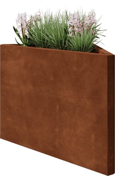 Cortenstaal plantenbak - Driehoek ongelijkzijdig - 83,9x46,4x60cm - Roestkleur - MySteel