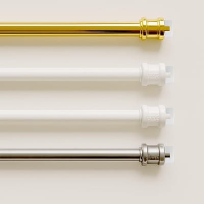 Byour3 - Set gordijnroedes voor glazen ramen, nieuwe generatie, gordijnroede voor binnen, stangen voor gordijnen, deur, keuken, badkamer, slaapkamer, universeel (chroom van 61 tot 110 cm)