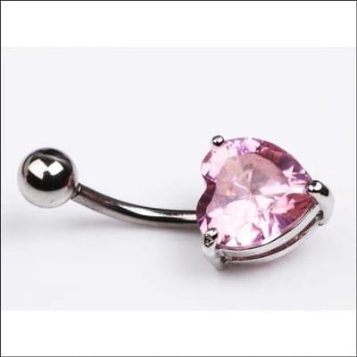 Aramat Jewels - Roze hart navelpiercing - Chirurgisch staal - Elegant