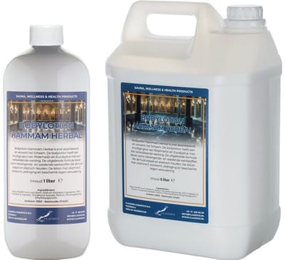 Bodylotion Hammam Herbal 1 liter - hervulbaar + Jerrycan 5 liter navulling