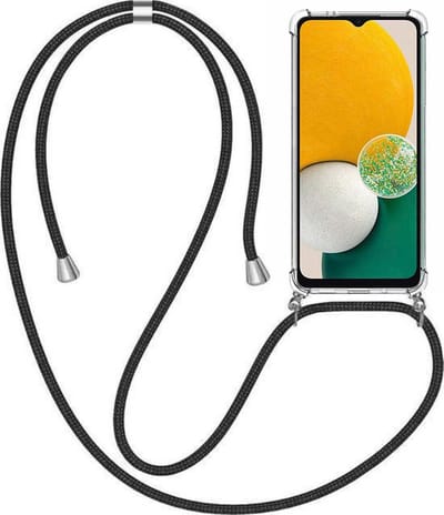 Telefoonhoesje Geschikt voor Samsung Galaxy A13 5G met Koord en Stootrand - TPU Backcover Shockproof met Lanyard - Smartphonica geschikt voor Samsung Galaxy A13 5G