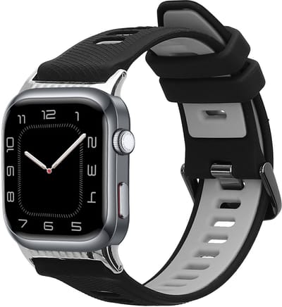 kwmobile horlogebandje geschikt voor Huawei Watch D2 polsband - Smartwatch bandje van TPU - Activity tracker horloge band in zwart / grijs