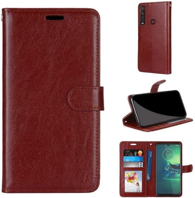 Portemonnee Book Case Hoesje Geschikt voor: Motorola Moto G8 Play -  bruin