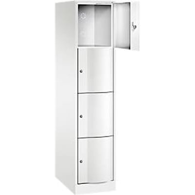 C+P Resisto lockerkast, 1 vak, 4 vakken, B 396 x D 640 x H 1950 mm, verkeerswit