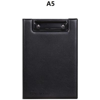 a4/a5 Klembord Leren Schrijfblok Map Papier Kantoorbenodigdheden Organizer Klembord Document Kantoor Bureau Accessoires Draagbaar black