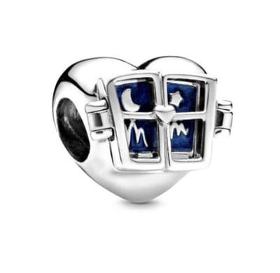 Fler® | 925 Sterling Zilver Bedel | Thanks Mum Window Heart Charm | Charm Cadeau voor moeder | Moederdag | Past op populaire bedel armbanden (standaard - 3mm) | armbandbedel | Bedels Charms Beads
