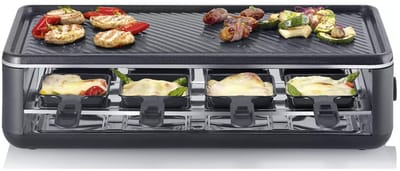 SEVERIN RG 2365 Black Line gourmetstel - PFAS vrije baklaag - 8 Personen - Temperatuurinstelling - Vaatwasserbestendig - 8 Pannetjes met parkeerfunctie