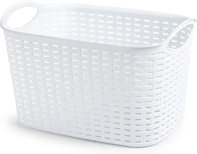 Plasticforte opbergmand/kastmandje - 19 liter - ivoor wit - kunststof - 29 x 39 x 25 cm
