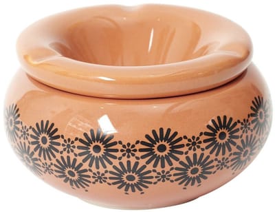 Home Deco Factory Storm Asbak Marrakesh - Kunststeen - D8 x H5 cm - terra - voor binnen/balkon