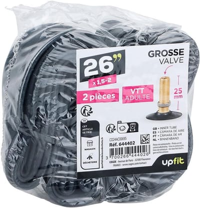 Binnenband 26 inch voor Fiets en Mountainbike – 2 Stuks met Groot Ventiel
