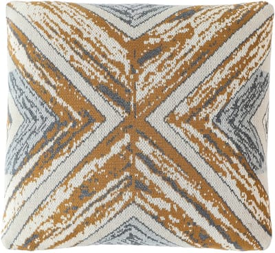 Urbane Hide Gemêleerd Gebreide Kussenhoes - 45x45 cm - 100% Katoen - Sierkussenhoes Olijfgroen-Grijs - Modern Woonaccessoire (Zonder Binnenkussen)