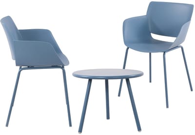 CLP Minota Tuinset - Set van Minot tafel en Alpena stoelen - weerbestendig - UV-bestendig - blauw 2 stoelen