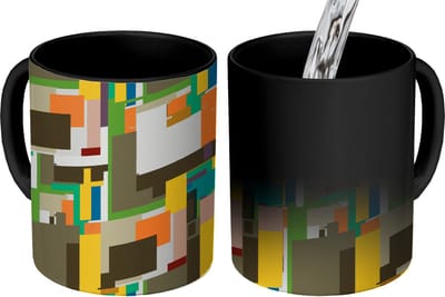 Magische Mok - Foto op Warmte Mokken - Koffiemok - Geometrisch - Patronen - Abstract - Magic Mok - Beker - 350 ML - Theemok