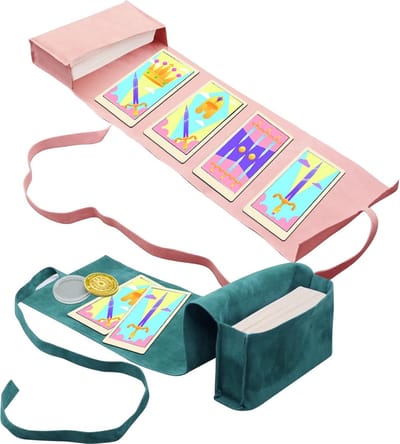 Set van 3 tarotkaarten tassen, accessoires voor tarot, stoffen tassen voor tarotkaarten en orakelkaarten