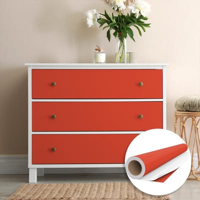 Waterdichte zelfklevende vinylsticker op rol per meter - Afwasbare sticker voor keuken, meubels, kasten, deuren - 60 cm x 4 m - Papaverrood