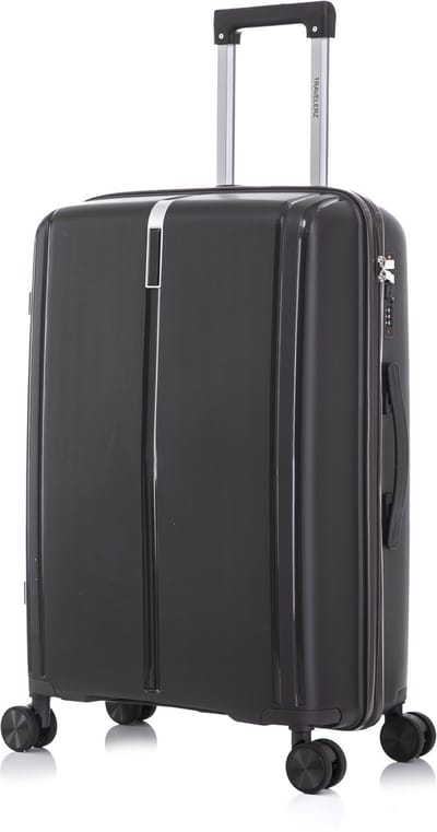TRAVELERZ - Valencia - Medium koffer - 67L - 66x44x26cm - Polypropyleen - Harde schaal - Cijferslot - Lichtgewicht - Flexibel - Duurzaam - Dubbele wielen - Spinner wielen - Donkerbruin