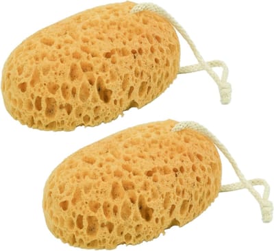 Grote zachte honingraat badsponzen, 2 stuks, ideaal voor volwassenen en kinderen, diep exfoliërend en mild reinigend, perfect voor een verfrissende doucheervaring
