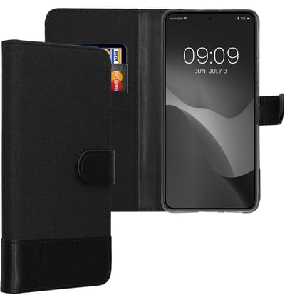 kwmobile telefoonhoesje geschikt voor Xiaomi Redmi Note 14 4G - Hoesje met pasjeshouder in antraciet / zwart - Case met portemonnee
