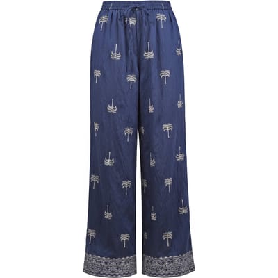 La Femme Blanche - Broek - 471576 - Beige/Blu