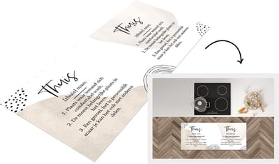 Keukenloper - Loper keuken - Thuis - Woordenboek - Quotes - 120x50 cm - Keukenloper vinyl
