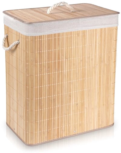 Wasmand Bamboe Beige 90 l - Opbergmand - Mand - Wassorteerder