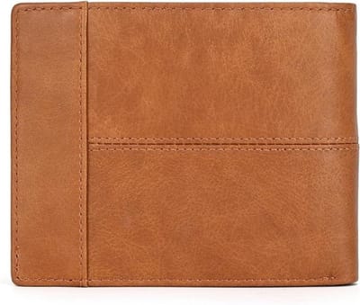 Leren portemonnee voor heren, minimalistisch ontwerp met RFID-bescherming, 13 creditcardhouders, 2 bankbiljetvakken, 1 ID-venster en 1 muntzakje in bruin, stijlvol en functioneel