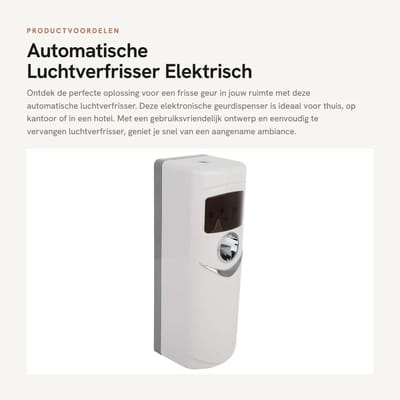 Dailygoods - Automatische Luchtverfrisser - Elektrisch Geurdispenser - Eenvoudig te gebruiken - Wit - Duurzame luchtverfrisser - Perfect voor thuis en...