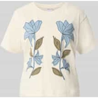 T-shirt met stitchings en ronde hals