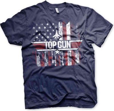 Top Gun Heren Tshirt -S- America Blauw
