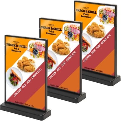3 pack T Menukaarthouder A6 formaat staand Menuhouder acryl T standaard acryl kaarthouder | menustandaard A6 Folderstandaard Folderhouder
