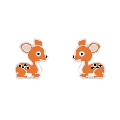 Zilveren hertje kinderoorbellen | hert oorknopjes Meisje Zilver | Zilverana | Sterling 925 Silver