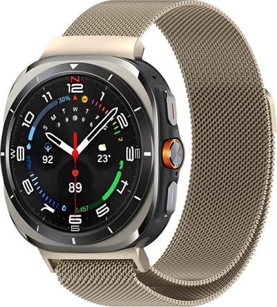 Stravo Premium Milanese Magnetisch Bandje – Geschikt voor Samsung Galaxy Watch Ultra 2 (2026) / Ultra (2024/2025) – Milanees Horlogeband – Starlight