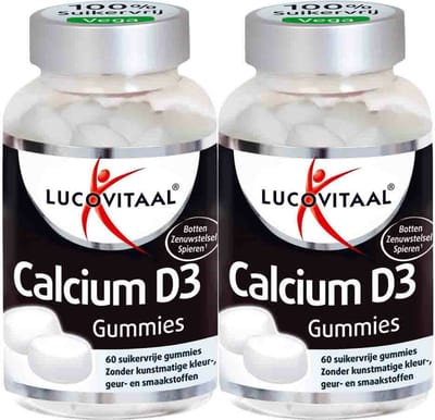 Lucovitaal Gummies Calcium D3 - 2 x 60 gummies - Voordeelverpakking
