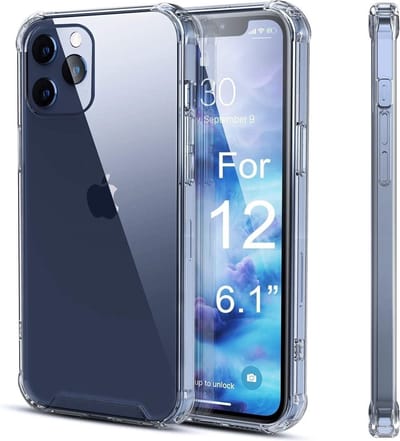 ShieldCase Shock case geschikt voor Apple iPhone 12 / 12 Pro - 6.1 inch - schokbestendige case met Extra stevige randen - siliconen materiaal - transparant