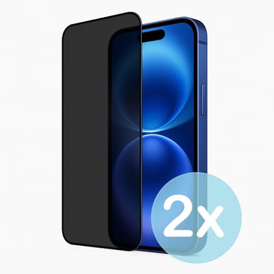 Privacy Screenprotector Geschikt voor iPhone 16 – Anti-Gluren – Krasbestendig Gehard Glas 9H – Volledige Dekking – 2-Pack – FuturiQ