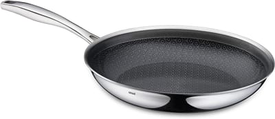 Braadpan - Koekenpan - Lekker Koken - Honingraatstructuur - 28 cm - Zilver