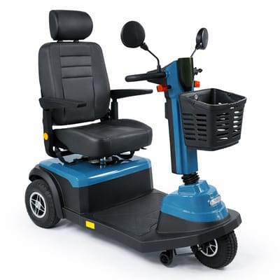 Scootmobiel Max 600E 3-wiel Blauw, 45 km actieradius, 12 km/u, comfortabel en wendbaar