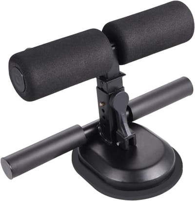 Fitness Apparaat - Oefenstaaf Zuignap - Buikspieren Trainen - Verstelbare Posities - 14.8cm Zuignap - Zwart