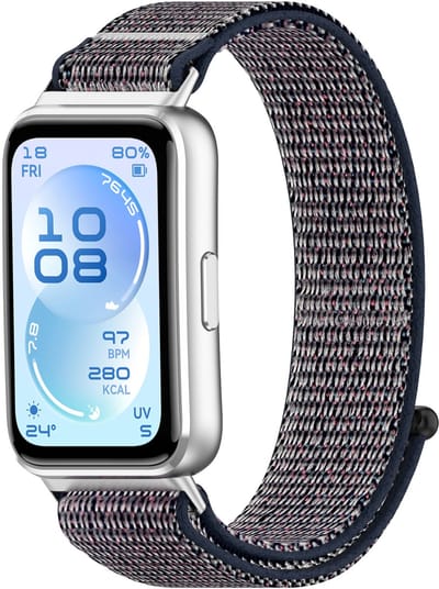 Stravo Nylon Sportbandje met Klittenband – Geschikt voor Huawei Band 11 / Band 11 Pro – Ademend & Comfortabel – Donkerblauw