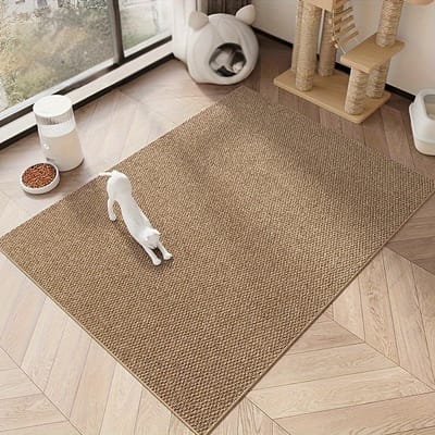 Krabmat voor katten — Deurmat — Huisdiermat — Kattenmatras — Vlekbestendig, antislip, wasbaar — Multifunctionele vloermat, tapijt — Bruin, 50 x 80 cm