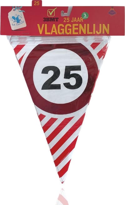 3BMT® Vlaggenlijn verjaardag 25 jaar - 3 meter