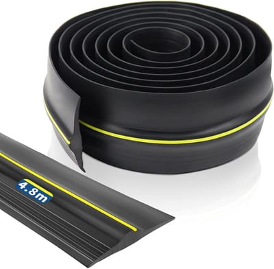 Universele rubber drempelafdichting voor garagedeuren - 4,8 m, weerbestendig en zelfklevend