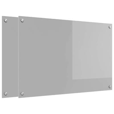 vidaXL - Keukenachterwand - 2 - st - Lichtgrijs - 90 - x - 60 - cm - gehard - glas