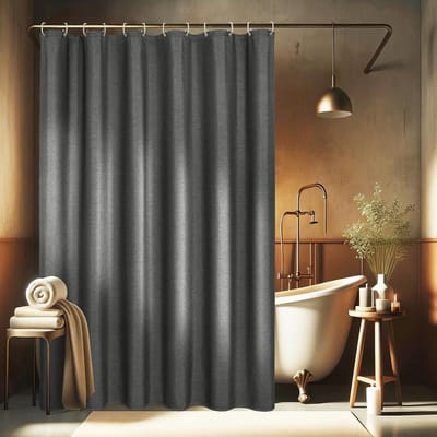 Unyqoos ® Donkergrijs Douchegordijn Met Linnen Textuur En Waterafstotende Eigenschappen Voor Luxe Badkamer